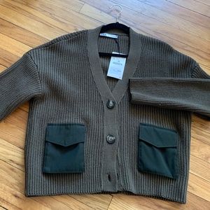 ZARA Military Style Cardigan NWT, SZ L
